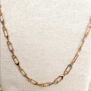 Stella & Dot Safety Pin Necklace- Gold